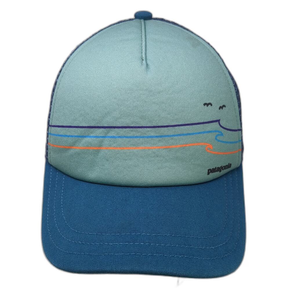 Patagonia Trucker Hat Blue One Size Wave Bird Graphic Mesh Snapback Foam Crown